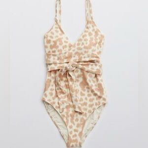 Aerie Wrap One Piece Bathing Suit - Full Coverage - Medium - NWT. Color- Toasty